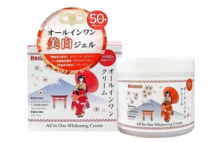 kem dưỡng trắng da Hasuko All In One Whitening Cream của Nhật Bản