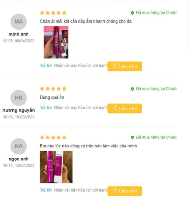 Đánh giá về xịt khoáng Murad từ người sử dụng