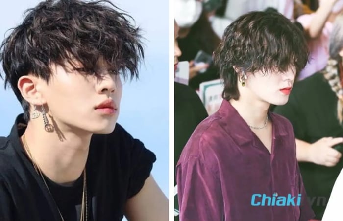 Kiểu tóc mullet layer uốn con sâu nam