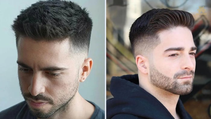 Tóc layer nam kết hợp undercut, Quiff với mái Quiff phồng phềnh