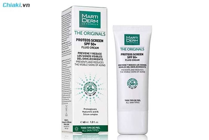 Kem chống nắng dành cho da dầu mụn nhạy cảm Martiderm Proteos Screen SPF50+ Fluid