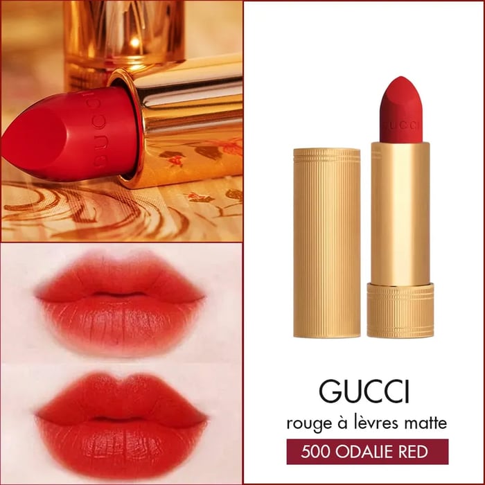 Son lì Gucci màu 500 Odalie Red Matte