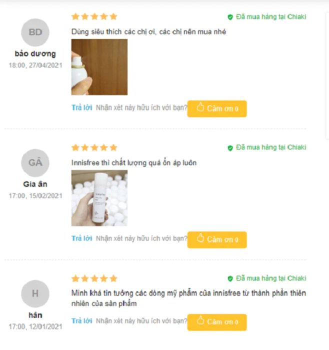 Đánh giá xịt khoáng Innisfree từ người dùng