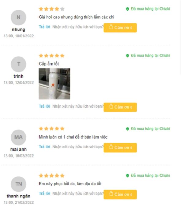 Đánh giá về xịt khoáng A.C.Care từ người dùng