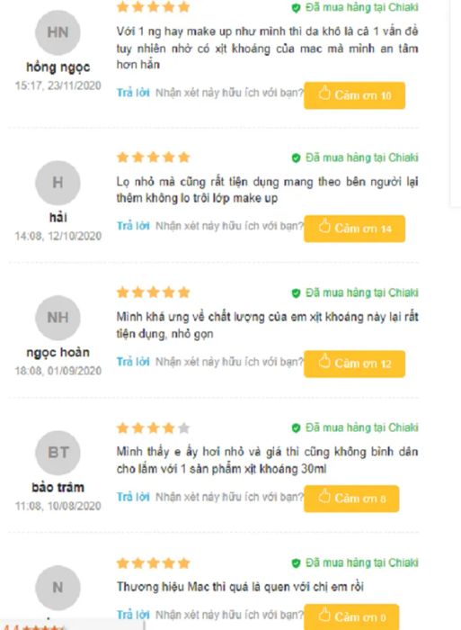 Đánh giá xịt khoáng giữ lớp trang điểm MAC từ người dùng