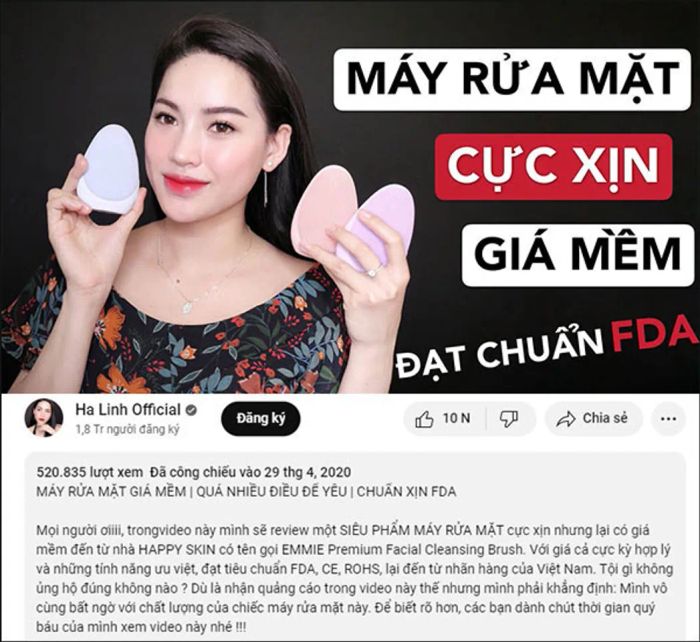 Đánh giá về máy rửa mặt Emmie từ beauty blogger Võ Hạ Linh