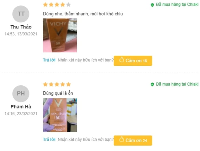 Đánh giá kem chống nắng Idéal Soleil SPF50 của Vichy