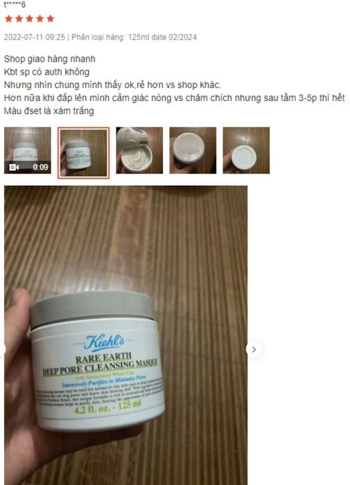 Đánh giá về Mặt nạ làm sạch sâu lỗ chân lông Kiehl’s Rare Earth Deep Pore Cleansing Masque