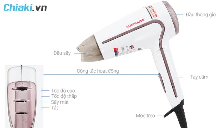 Chế độ điều chỉnh nhiệt độ máy sấy tóc