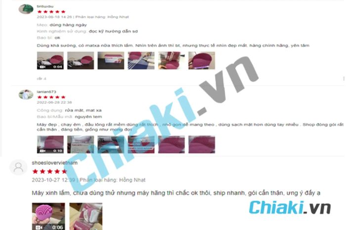 Đánh giá từ người dùng về máy rửa mặt WellDerma Cleansing Fish