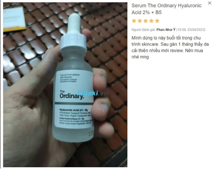 Review Serum Hyaluronic Acid 2% + B5 của The Ordinary