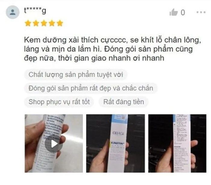 Review Review Kem dưỡng trắng se khít lỗ chân lông Obagi Clinical Kinetin Hydrating