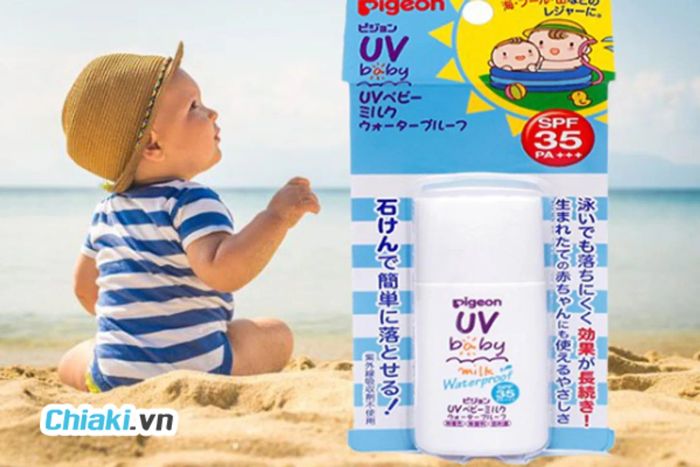 Kem chống nắng Pigeon SPF35 PA+++ dành cho da nhạy cảm của trẻ em và người lớn