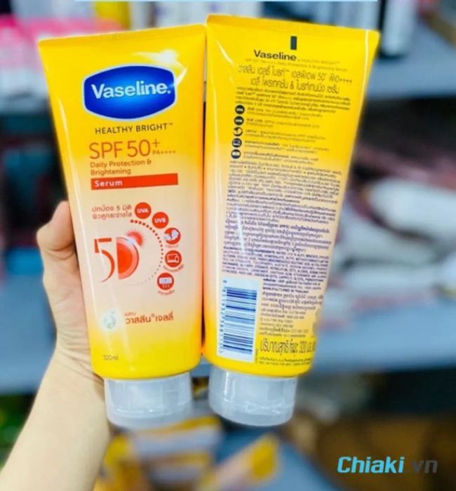 Kem dưỡng trắng da và chống nắng của Vaseline