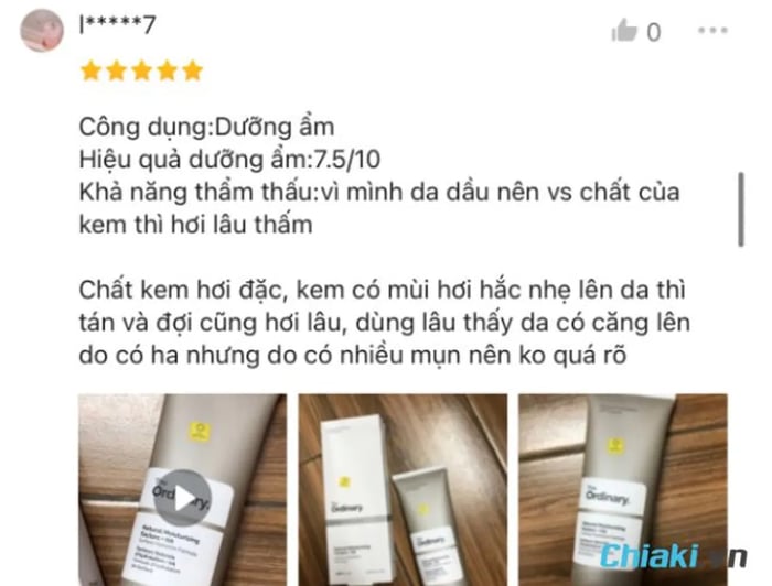 đánh giá của phụ nữ về Kem dưỡng ẩm cho da hỗn hợp thiên khô