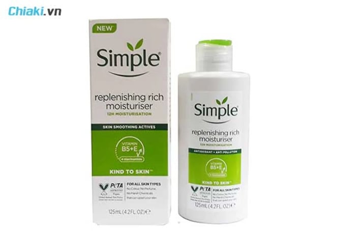 kem dưỡng ẩm cho da hỗn hợp thiên khô Simple Hydrating Light Moisturiser