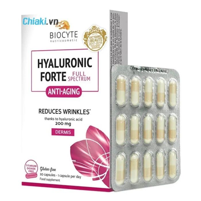 Viên uống cung cấp nước làm trắng da Biocyte Hyaluronic Forte Full Spectrum