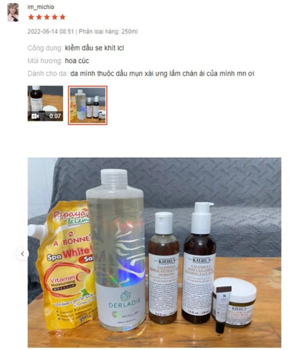 Phản hồi về Toner hoa cúc Kiehl’s