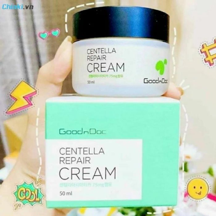 Kem Dưỡng Trắng Da Mặt Cho Da Dầu Mụn GoodnDoc Centella Repair Cream