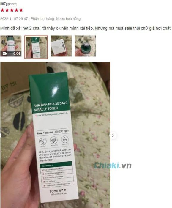 Đánh giá về Toner AHA BHA PHA 30 Days Miracle trị mụn