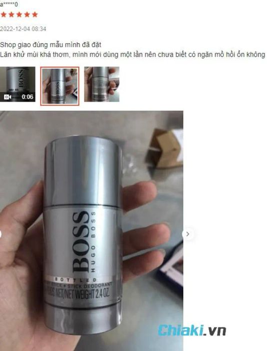 Đánh giá về Lăn khử mùi nước hoa nam Hugo Boss Bottled từ người tiêu dùng