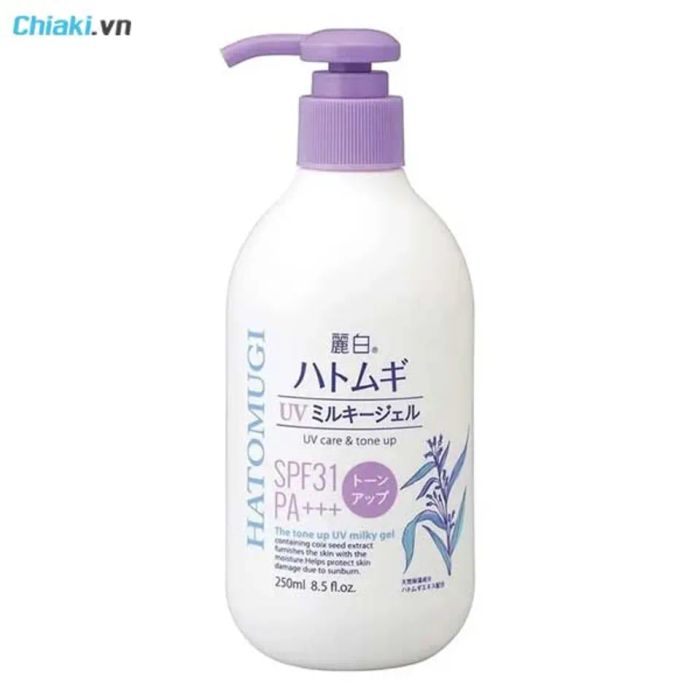 Sữa dưỡng thể chống nắng nâng tone Hatomugi UV Care & Tone Up