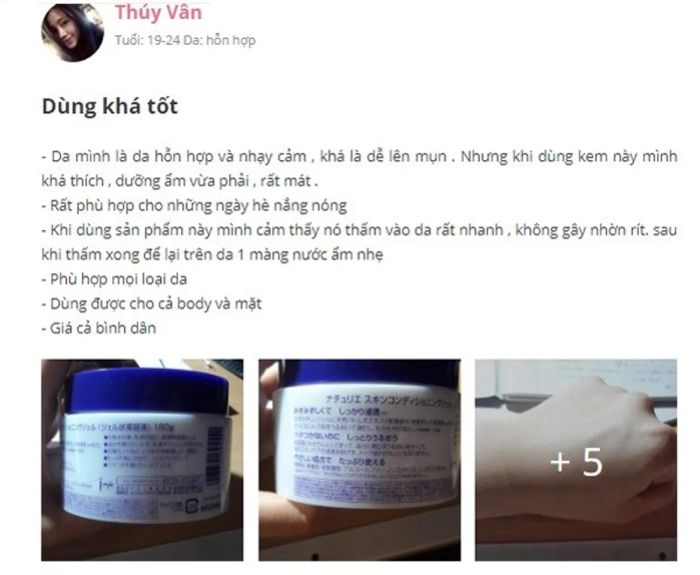 Review Kem Dưỡng Ẩm Trắng Da Của Nhật Naturie Từ Người Sử Dụng