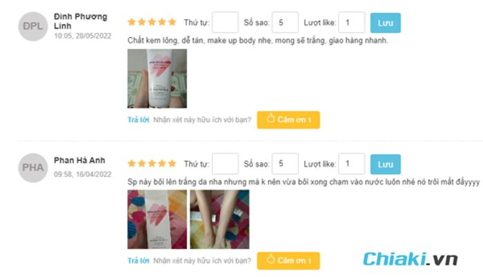 Đánh giá kem dưỡng thể trắng da chống nắng WHISIS Premium Collagen Whitening Body Lotion