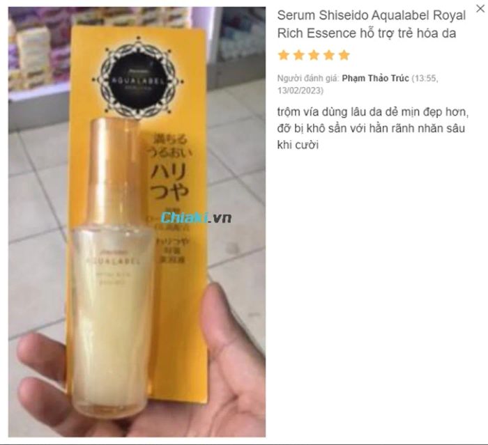 Đánh giá Serum dưỡng trắng da Shiseido Aqualabel Royal Rich Essence của Nhật Bản