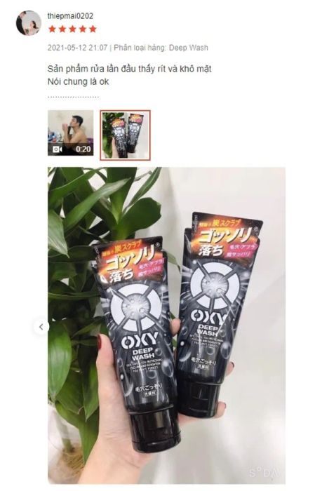 Đánh giá về sữa rửa mặt trắng da cho nam Oxy White Complete từ người dùng