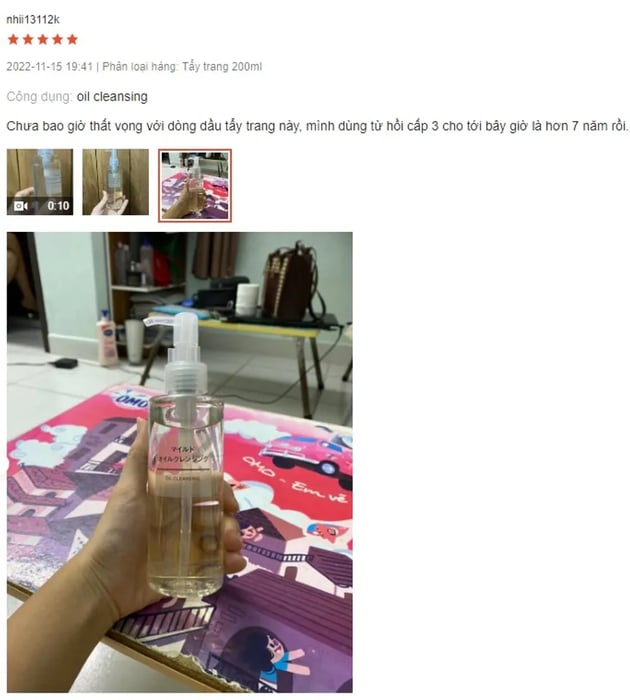 Review về Dầu tẩy trang Muji Cleansing Oil của Nhật