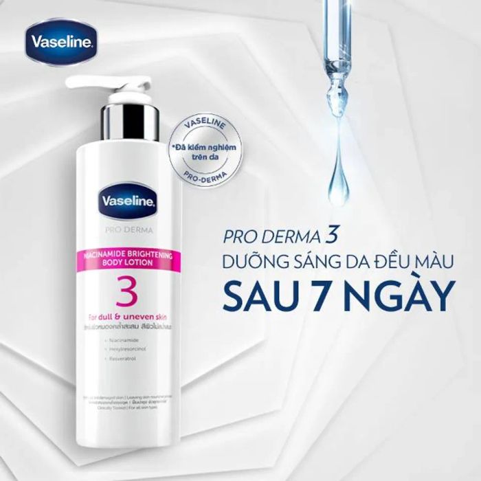 Sữa dưỡng thể Vaseline Pro Derma số 3 với 5% Niacinamide