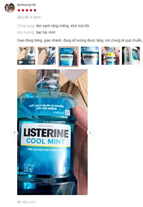 Đánh giá dung dịch súc miệng Listerine Cool Mint