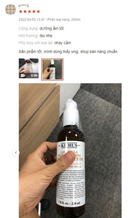 Đánh giá về sữa rửa mặt cho nam Calendula Deep Cleansing Foaming Kiehl’s