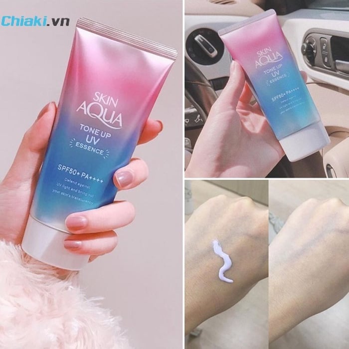 Kem chống nắng dành cho da khô mụn Sunplay Skin Aqua Tone Up UV Essence