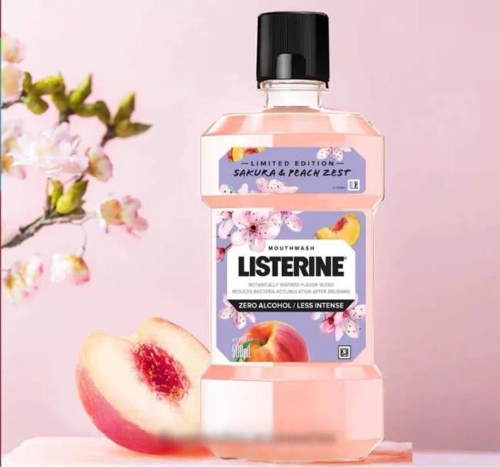 Dung dịch súc miệng Listerine Thái Lan Sakura & Peach Zest hương đào