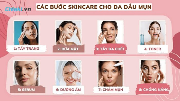 Cách chăm sóc da dầu mụn nhạy cảm