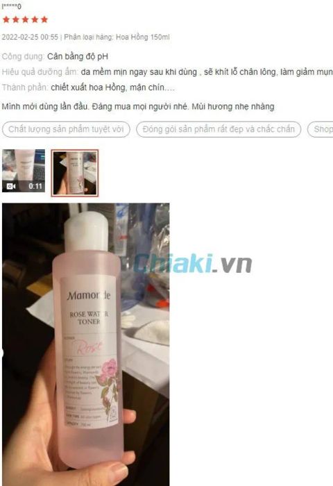 Đánh giá về Toner Mamonde Rose Water cho da hỗn hợp thiên dầu tuổi dậy thì