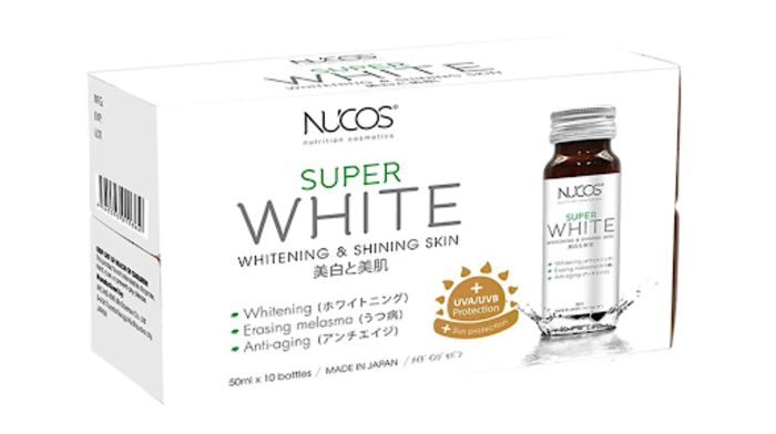 Nước Uống Collagen Nucos Super White Nhật Bản, hộp 10 chai