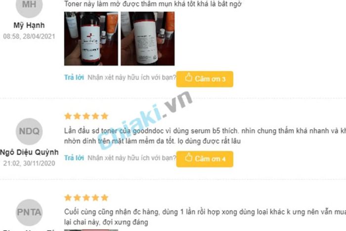 Đánh giá về toner GoodnDoc cho da dầu mụn se khít lỗ chân lông từ người dùng