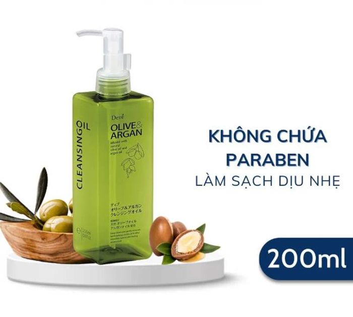 Dầu tẩy trang dành cho da khô DEVE Olive & Argan  của Nhật