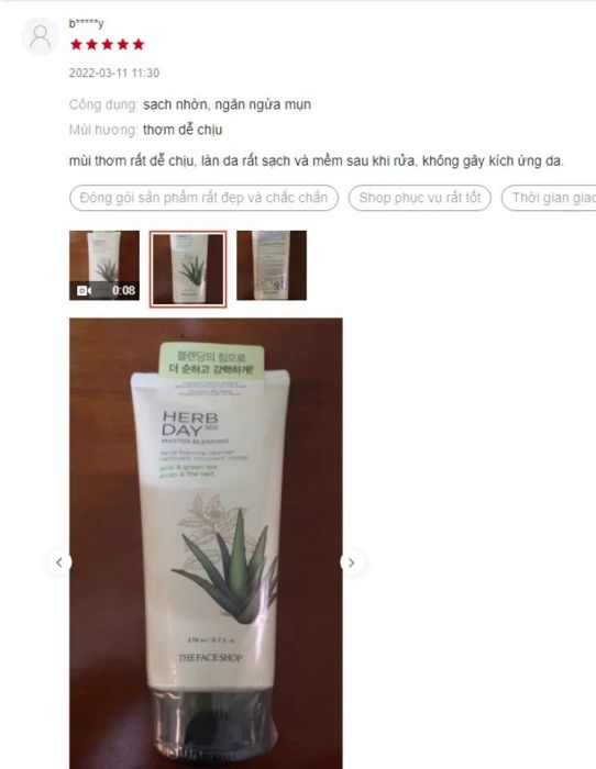 Nhận xét về sữa rửa mặt nha đam The Face Shop Cleansing Foam Aloe