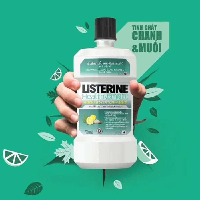 Nước súc miệng Listerine HEALTHY BRIGHT giúp làm trắng răng