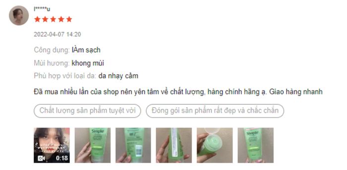 Sữa rửa mặt cho da nhạy cảm Simple Refreshing Facial Wash