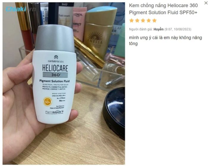 Review Kem chống nắng Heliocare 360 Pigment cho da khô