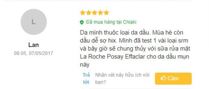 Nhận xét từ người dùng về sữa rửa mặt của La Roche Posay