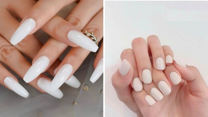 Mẫu nail đẹp màu trắng