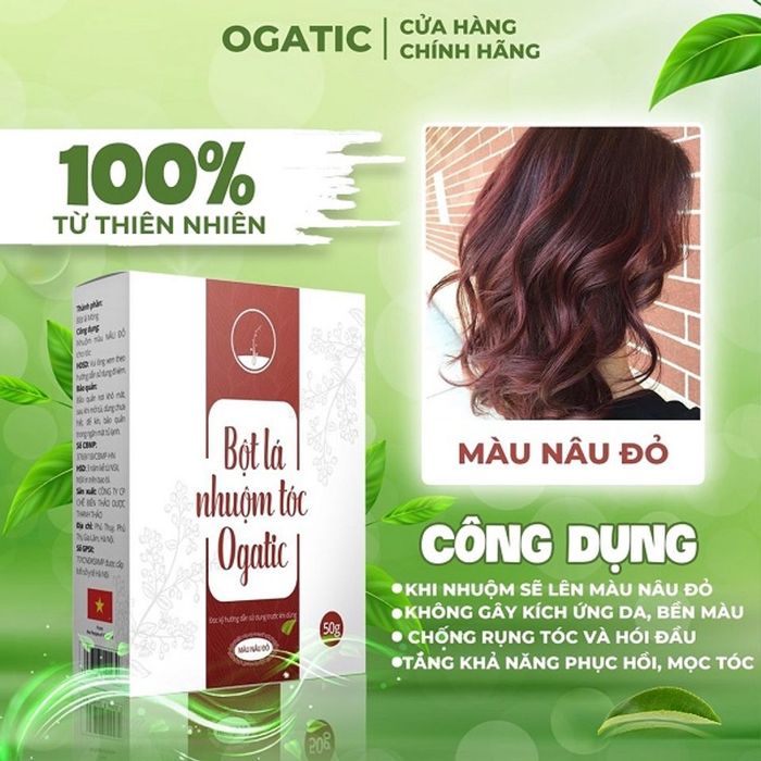 Bột thảo dược nhuộm tóc Ogatic