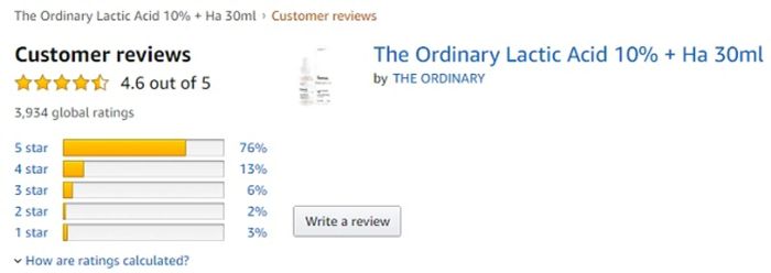 Đánh giá về serum The Ordinary Lactic Acid 10% + HA 2% từ người dùng