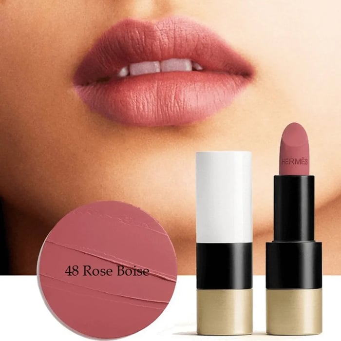 Son hồng đất Hermes Rose Boise Matte Lipstick màu 48 